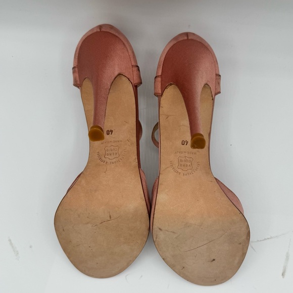 Luca Luca Satin Stilletto Dusty Pink Ankle Strap Caberet Size 40 Made in Italy - Picture 7 of 14